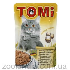 TOMi (Томі) ПТАХ КРОЛИК (poultry, rabbit) консерви корм для кішок, пауч