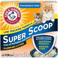 Arm & Hammer (Арм і Хаммер) Super Scoop Clumping Litter - Наповнювач для котячого туалету, суперкомкующийся, без аромату