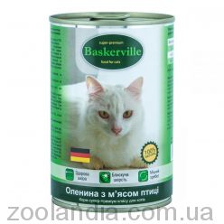 Baskerville (Баскервіль) - Консервований корм для котів (олені/птах)
