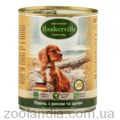 Baskerville (Баскервіль) - Консервований корм для собак (півень/рис/цукіні)