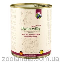 Baskerville (Баскервіль) Sensitive - Консервований корм для собак (оленіна/чорниця)