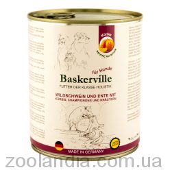 Baskerville (Баскервіль) Holistic - Консервований корм для собак (качка/кабан)