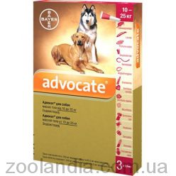 Advocate (Адвокат) капли против паразитов для собак 10-25 кг (1 пипетка)