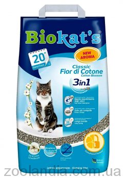 Biokat's (Біокетс) Fior de Cotton 3in1 - Наповнювач для котячого туалету з бавовняним ароматом
