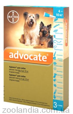 Advocate (Адвокат) капли против паразитов для собак 4-10 кг (1 пипетка)