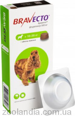 Bravecto (Бравекто) M Жевательная таблетка от блох и клещей для собак 10-20 кг (1 таблетка)