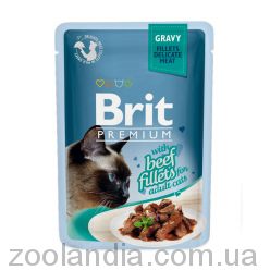 Brit Premium Cat pouch (Брит Премиум Кэт) - филе говядины в соусе (пауч)