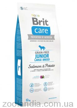 Brit Care (Брит Кеа) Grain-free Junior Large Breed Salmon & Potato - Корм для щенков и молодых собак крупных пород (лосось/картофель)