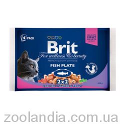 Brit Premium Вологий корм Асорті Рибна тарілка (пауч)