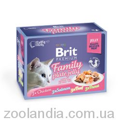 Brit Premium Family Plate Jelly Влажный корм Семейная тарелка кусочки в желе 12*85 гр