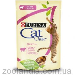 Cat Chow (Кэт Чау) Adult Консервы для взрослых кошек с ягненком и зеленой фасолью в желе