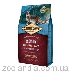 Carnilove (Карнілав) Cat Salmon Sensitive&LongHair - корм для дорослих кішок з чутливим травленням та довгошерстих кішок, з лососем
