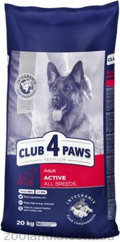 Клуб 4 лапи Premium Актив - Корм для дорослих активних собак усіх порід 20 кг