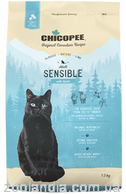 Chicopee (Чикопи) CNL Cat Adult Sensible Lamb -сухой корм для взрослых кошек с чувствительным пищеварением (с ягненком)
