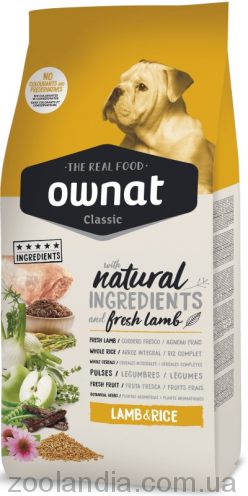 Ownat (Овнат) Lamb&Rice — Корм для взрослых собак с ягненком для взрослых собак всех пород
