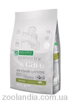 Nature's Protection Superior Care White Dogs Junior Small and Mini Breeds - сухой корм для щенков собак мелких пород c белой шерстью