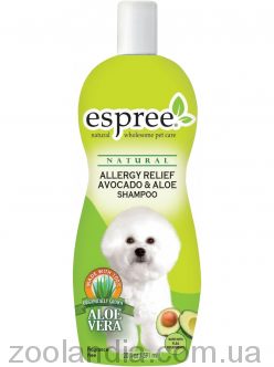 Espree (Эспри) Allergy Relief Avocado & Aloe Dog Shampoo, Шампунь для чувствительной кожи с маслом авокадо и алое вера