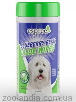 Espree (Еспрі) Blueberry Bliss Wipes - Вологі серветки з алое віра та екстрактом чорниці для собак