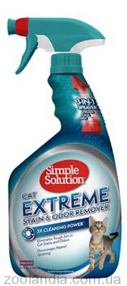 Simple Solutions Cat Extreme Stain and Odor Remover для нейтрализации запахов удаления пятен, с про-бактериями и энзимами