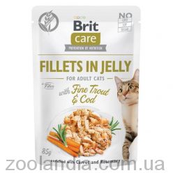 Brit Care (Брит Кеа) Fillets in Jelly – Влажный корм с треской и форелью для котов