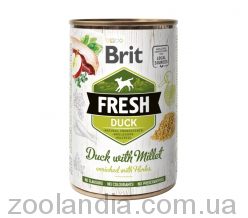 Brit Fresh (Брит Фрэш) Duck Millet– для собак с уткой и пшеном 400 гр