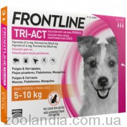 Frontline Tri-Act (Фронтлайн Три-Акт) капли для собак от 5 до 10 кг