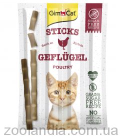GimСat (ДжимКет) Sticks - ласощі для кішок з м'ясом свійських птахів 4 шт.