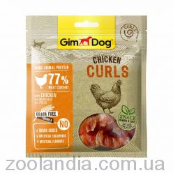 GimDog (Джимдог) Лакомство для собак Chicken Curls Мясные спиральки, курица 55 гр