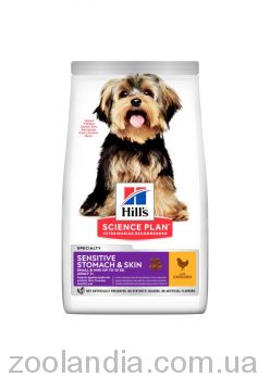 Hills (Хилс) SP Canine Adult Sensitive Stomach & Skin Small & Mini Сухой Корм для собак малых и миниатюрных пород с чувствительным желудком и кожей (курица)