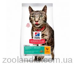Hills ( Хилс ) SP Adult Perfect Weight корм для взрослых кошек, склонных к набору веса, с курицей