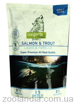 Isegrim (Изегрим) Pouch Roots Salmon & Trout – Консервированный корм для взрослых собак (лосось/форель)