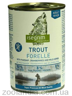 Isegrim (Изегрим) Trout – Консервированный корм для взрослых собак (форель)