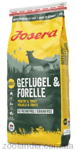 Josera (Йозера) Geflugel & Forelle - Беззерновой корм для взрослых собак (птица форель)