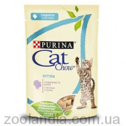 Cat Chow (Кет Чау) Kitten Консерви для кошенят з індичкою та цукіні в желе