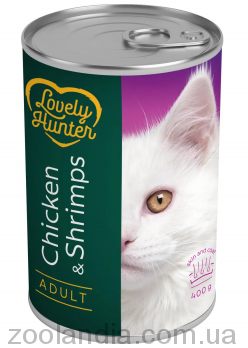 Lovely Hunter (Лавли Хантер) Adult Chicken and Shrimps – Консервированный корм для взрослых кошек (курица/креветка)