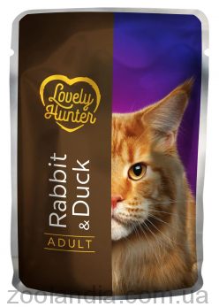 Lovely Hunter (Лавли Хантер) Adult with Rabbit and Duck – Консервированный корм для взрослых котов (кролик/утка)