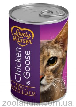 Lovely Hunter (Лавли Хантер) Sterilised Chicken and Goose – Консервированный корм для стерилизованных кошек (курица/гусь)