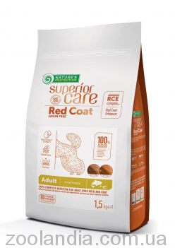 Nature's Protection Superior Care Red Coat Adult Small Breeds Grain Free, беззерновой корм для собак малых пород с рыжей шерстью