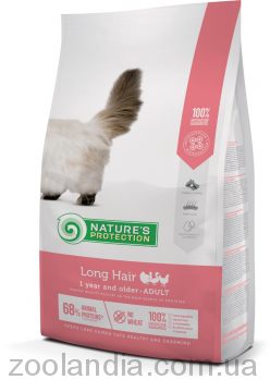 Nature‘s Protection Long hair Adult - сухой корм с птицей для длинношерстных кошек