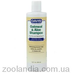Davis Oatmeal&Aloe Shampoo Девіс овсяне мука з алое гіпоалергенний шампунь без мила для собак і котів, концентрат