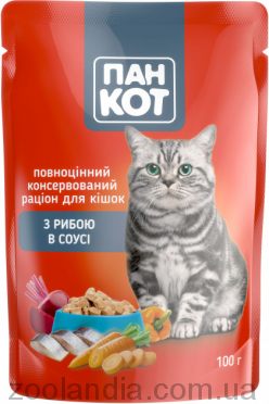 Пан Кот Влажный корм для кошек Рыба в соусе