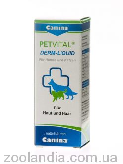Canina Petvital Derm Liquid (Канина) Дерм ликвид - При проблемах с кожей и шерстью