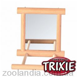 Trixie (Трикси) - Зеркало с деревянной рамкой и жёрдочкой, 9 х 9 см