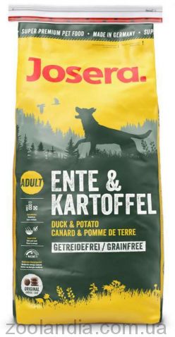 Josera (Йозера) Ente &Kartoffel - Беззерновой корм для взрослых собак (утка, картофель)