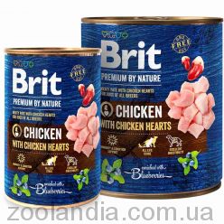 Brit Premium by Nature Chicken with Hearts - Консервированный корм с курицей и куриным сердцем для собак (паштет)