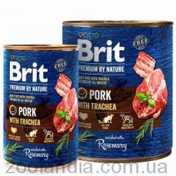 Brit Premium by Nature Pork with Trachea - Консервированный корм со свининой и свиной трахеей для собак (паштет)