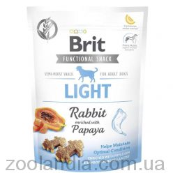 Brit Care Dog Functional Snack Light Rabbit – Функціональні ласощі з кроликом та папаєю для дорослих собак усіх порід