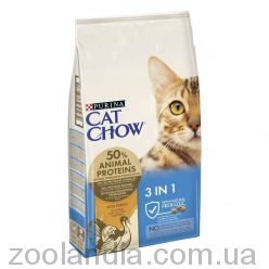 Cat Chow (Кет Чау) 3 в 1 - корм для дорослих котів з індичкою