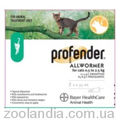 Profender (Профендер) Капли для кошек весом от 0,5 кг до 2,5 кг