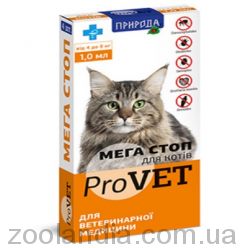ТМ "Природа" - ProVet ( Провет) мега стоп Капли против эктопаразитов для кошек 4-8 кг